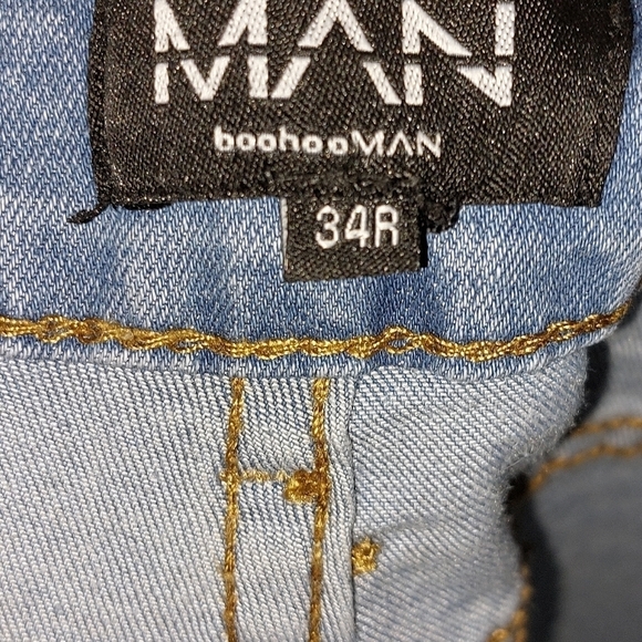 BooHoo Man Jeans Size 34R Side Pockets Blue Jeans - Picture 6 of 7
